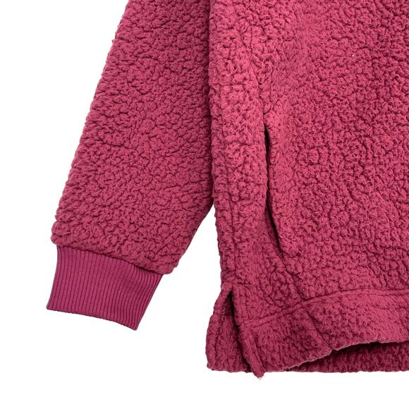 Aerie Dream Sherpa Shearling Sweatshirt Sz S Pink Quarter Zip Pullover Gorpcore - Picture 4 of 9